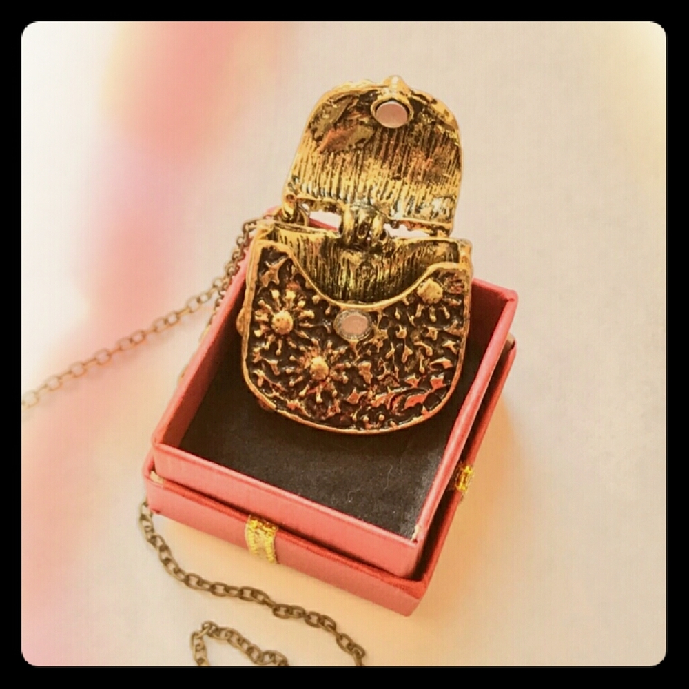 Mini Brass purse necklace